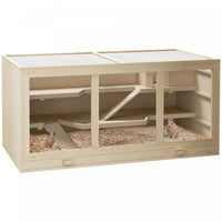 Pawhut D2-0041 Cage De Hamster En Bois De Sapin Souris Rats Souris Petits Animaux Exercice Maison De