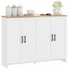 HOMCOM Armoire buffet moderne avec etageres reglables, blanc