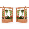 Costway 2 Pcs Lit De Jardin Eleve Avec Trellis Et Toit Suspendu Drainage Eleve Planter Boite