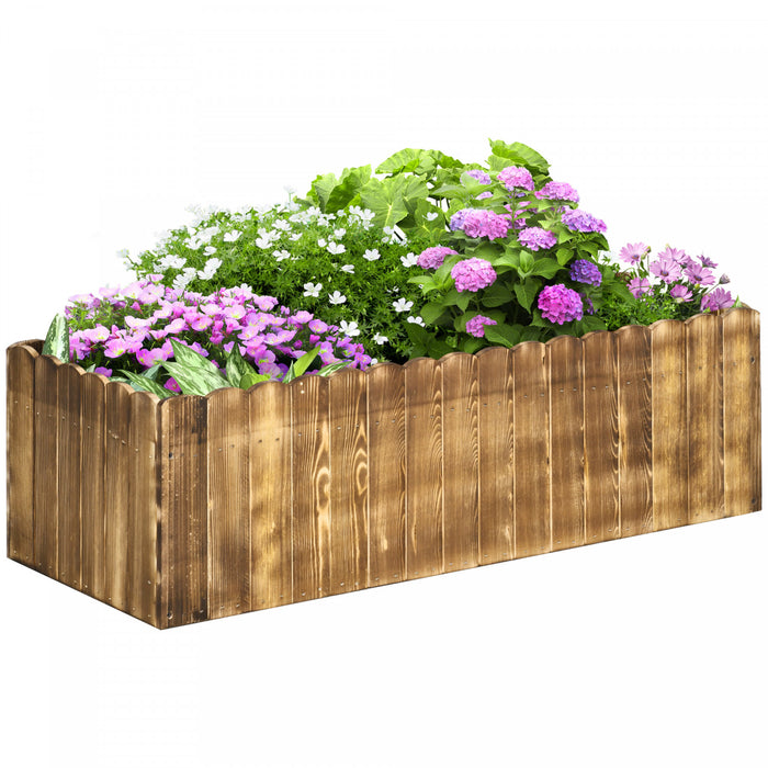 Outsunny Lit De Jardin Sureleve Avec Trous De Drainage, Naturel