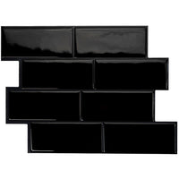 Dosseret Smart Tiles peler et coller 12 x 9, 4 feuilles - Metro Nero