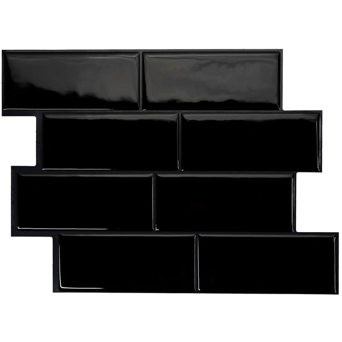 Dosseret Smart Tiles peler et coller 12 x 9, 4 feuilles - Metro Nero