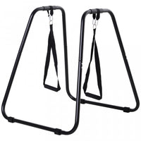 Soozier Sation De Pompe Traction Bar Support D'entrainement Avec Sangles Home Gym Noir