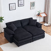 Liam Canape modulaire confortable Cloud 84,6\" avec revetement en velours cotele, Noir