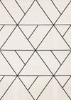 Tapis Covington a motif de treillis geometrique moderne blanc et noir, 6'7\" x 9'10\"