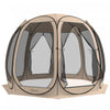 Outsunny Tente Moustiquaire , Tonnelle Escamotable Avec 2 Portes, Beige