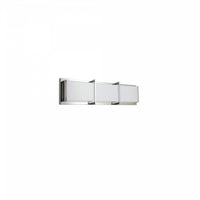 Lumière de coiffeuse Winston de Dainolite en acrylique blanc qui diffuse la lumière, avec fini chromé poli et ampoule de 15 W