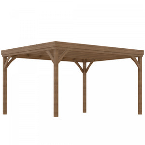 Outsunny 10' X 12' Gazebo Pergola En Bois Pour Plantes Grimpantes, Marron