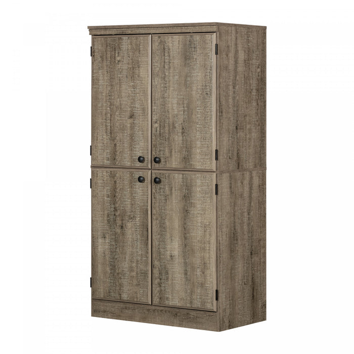 Morgan Armoire De Rangement 4 Portes - Chene Vieilli