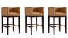 Tabouret de bar Kingsley style moderne du milieu du siecle en bois et tissu couleur camel - Lot de 3