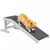Pawhut Rampe Pour Animaux De Compagnie Lit Marches Pour Chiens Chats Tapis Antiderapant Plateau Bois De Pin 49\"l X 16\" I X 14\"h Blanc Gris
