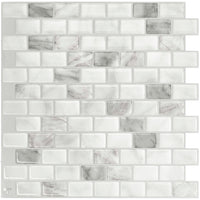 Dosseret Smart Tiles peler et coller 10 x 10, 4 feuilles - Ravenna Bianco