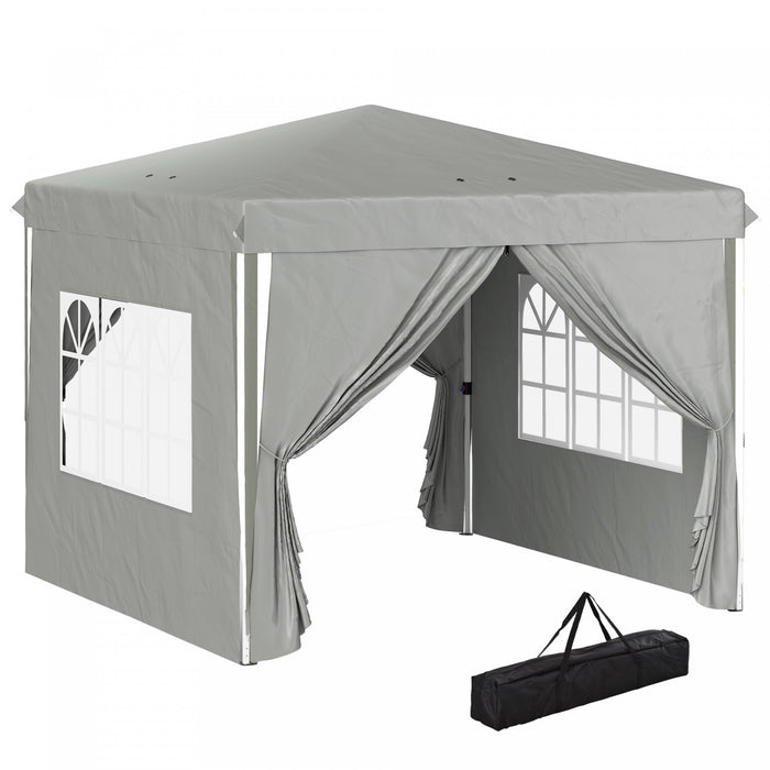 Outsunny Tente Escamotable 10' X 10' Avec Sac De Transport, Gris Clair