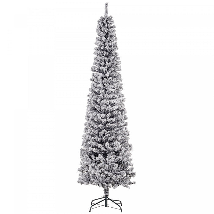 Homcom Arbre De Noel Artificiel Fin Floque De Neige Artificielle 7.5pi