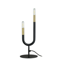 Lampe de table Wand de Dainolite avec fini noir mat et laiton vieilli, et 2 ampoules
