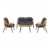 Ensemble de conversation moderne Pine 4 pieces en gris