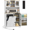 HOMCOM Armoire garde-manger de cuisine, placard pour poubelle, blanc