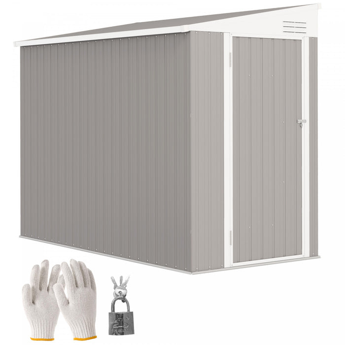 Outsunny Abri De Rangement Exterieur En Metal Avec Serrure, 4' X 8', Gris