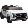 Qaba Camion 2 Places, 12 V Cadillac Escalade, Voiture Electrique Pour Enfants Alimentee Par Batterie Avec Telecommande 4 Roues A Suspension A Ressort, Lumieres Pour 3- 8 Ans, Blanc