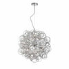 Luminaire suspendu tubulaire Baya de Dainolite avec fini chromé poli et 6 ampoules