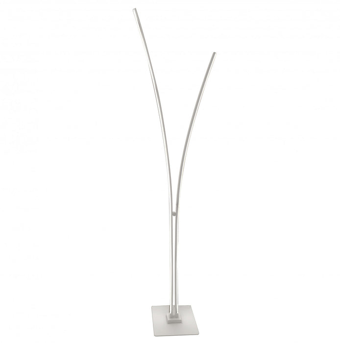 Lampe à pied Vincent de Dainolite en silicone blanc qui diffuse la lumière, avec fini blanc mat et ampoule de 34 W