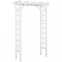 Outsunny Arbre De Jardin En Bois, Treillis D'arche De Jardin, Blanc