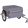 Aosom Velo Cargo Remorque Chariot Transporteur Jardin Utilisation Avec Degagement Rapide, Couverture, Gris