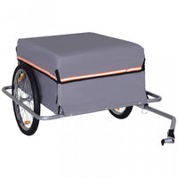 Aosom Velo Cargo Remorque Chariot Transporteur Jardin Utilisation Avec Degagement Rapide, Couverture