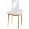 HOMCOM Coiffeuse moderne avec miroir rabattable et 2 tiroirs pour chambre