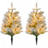 Homcom 2 Sapins De Noel De 2pi Artificiels Pre-eclaires, 60 Lumieres Led