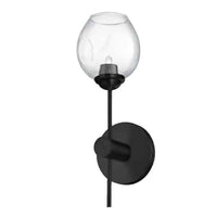 Applique murale Abii de Dainolite en verre transparent avec fini noir mat et 1 ampoule