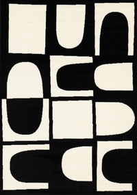 Motif geometrique dynamique noir et blanc Florence, 7'9