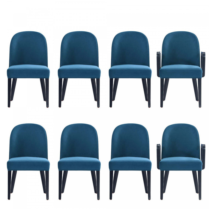 Ensemble moderne de 8 chaises de salle a manger Hillman en bleu