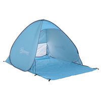 Abri De Plage Tente De Plage Pliable Pop-up Automatique Instantane Protection Uv Fenetre Arriere Gra