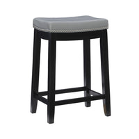 Tabouret Claridge de hauteur comptoir en similicuir et sans dossier - gris