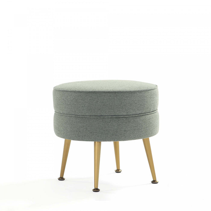 Pouf d’appoint Bailey style milieu du siecle moderne en tissu vert sauge