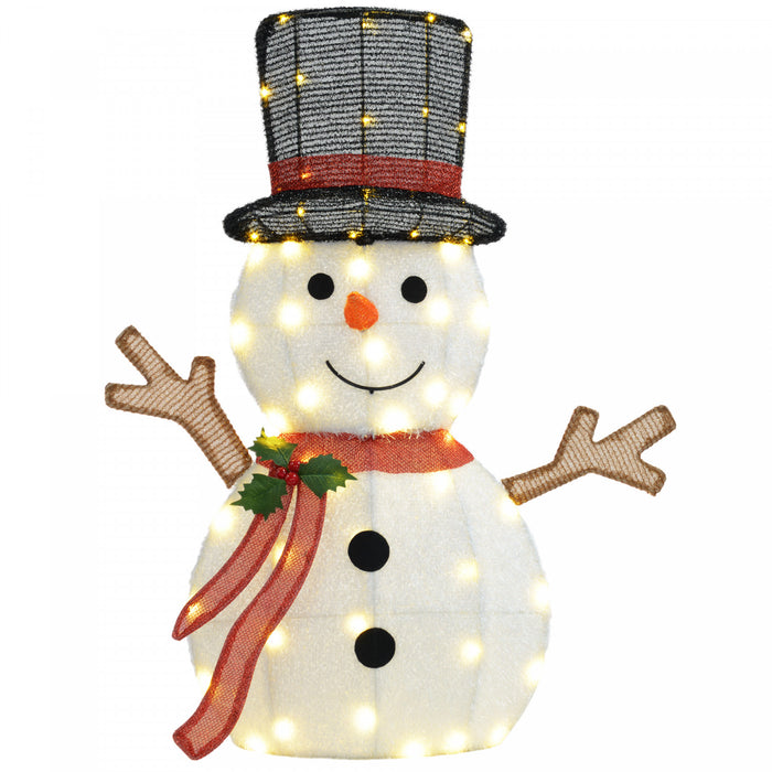 Outsunny Decoration de Noel bonhomme de neige lumineux avec 56 lumieres LED