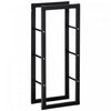 Homcom Support A Bois De Chauffage Avec Poignees Et Capacite De Poids De 220 Lbs, Noir