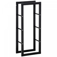 Homcom Support A Bois De Chauffage Avec Poignees Et Capacite De Poids De 220 Lbs, Noir