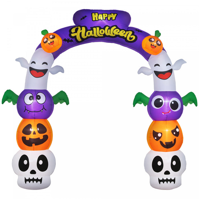 Outsunny Arche Gonflable D'halloween De 8 Pi, Affichage Exterieur A Led