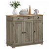 HOMCOM Armoire de bar, buffet, armoire de cuisine avec tiroirs, gris delave