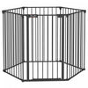 Pawhut Parc Pour Chien A 6 Panneaux De 48po, Enclos Pliable Pour Chien, Enclos Pour Lapins En Metal, Cloture Cage Pour Animaux De Compagnie Avec Porte Pour Interieur, Noir
