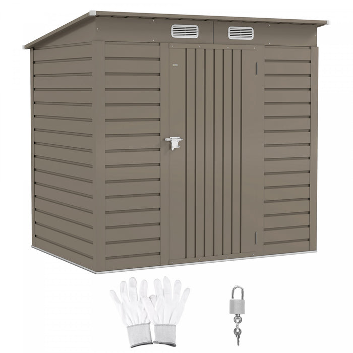 Outsunny Abri De Jardin En Metal Galvanise 6 X 4 Pieds Avec 2 Events
