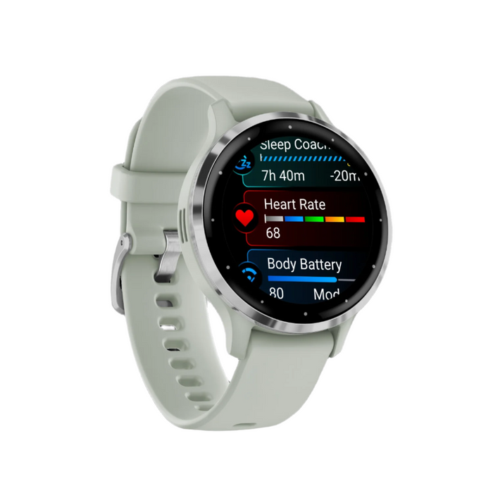 Garmin Venu® 3s Montre Gps Intelligente - Suivi De Sante Avec 14 Jours D'autonomie, 41 Mm - Boitier Gris Sauge