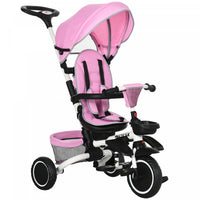 Aosom Tricycle Pour Enfant 7-en-1, Avec Siege Rotatif, Poignee De Poussee Reglable, Harnais De Secur