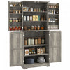 HOMCOM Buffet style ferme, meuble de rangement de cuisine, gris