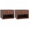 HOMCOM Floating Nightstand Set of 2 with Drawer and Shelf, Brown