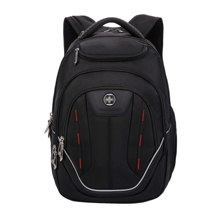 Sac a dos Swissdigital Terabyte – Sac pour ordinateur portable 15,6, Charge USB, Detecteur SDD, Protection RFID, Grande capacite, Garantie de 2 ans