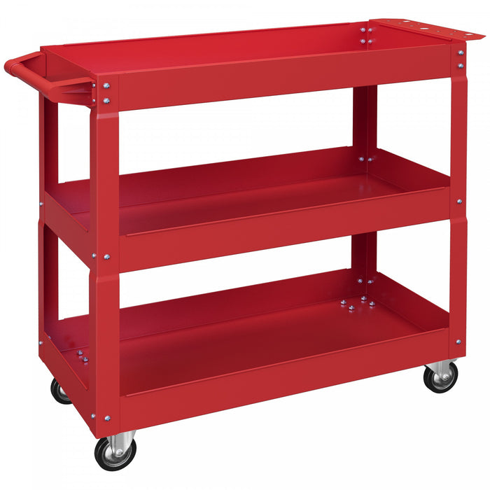 Durhand Chariot A Outils Roulant A 3 Niveaux, Capacite De 330 Lb, Rouge