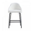 Tabouret de comptoir moderne en metal Gracie, rembourre, blanc et noir
